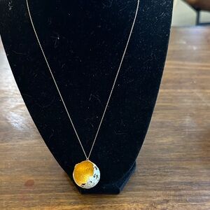 Delicate robin egg gold necklace